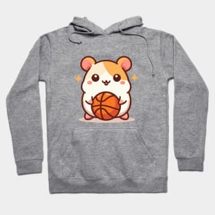 Cute hamster Play Basketball Hoodie